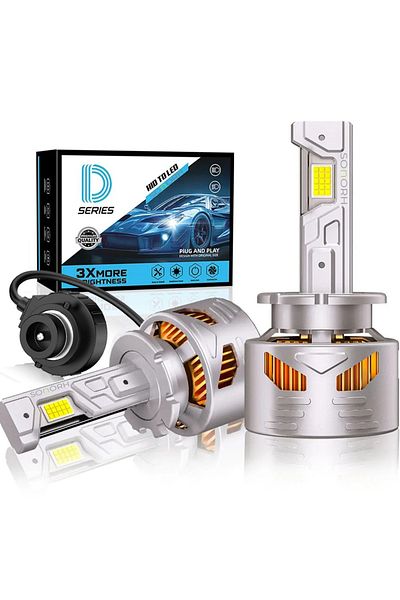 SONORH 2 Xenon LED Bulbs D2S, 130W, 20000 Lumen, Canbus Plug&Play, For Car Headlight, 6000K