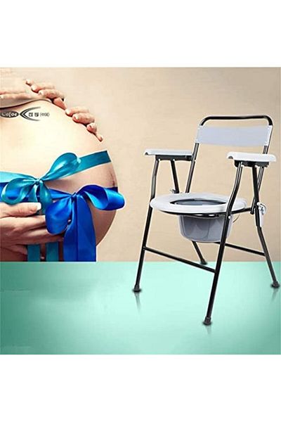 genri Derok Tai Foldable Shower Chair for Toilet / Elderly, Pregnant Women, and Special Needs, Lightweight