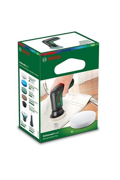 Bosch Set of 3 BOSCH PowerScrubber Polish cleaning sponges, made of melamine, wet and dry cleaning