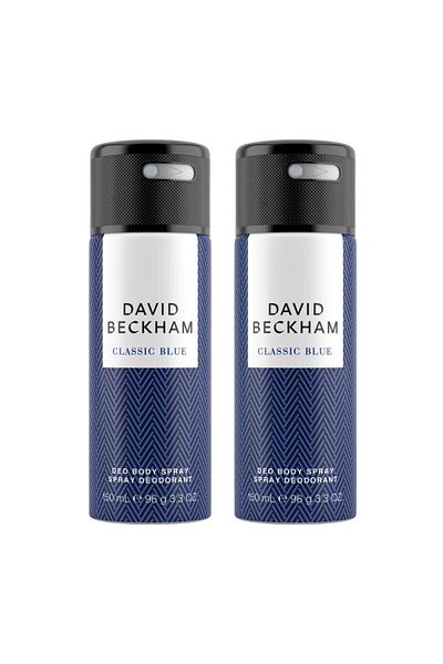 OEM Pack of 2x David Beckham Classic Blue Deodorant Spray for Men, 150 ml