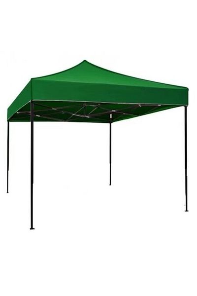 7Star Cort Pavilion 7STAR® 3x3m Verde Pliabil Tip Acordeon cu Cadru Metalic, pentru Curte, Gradina, Eveni