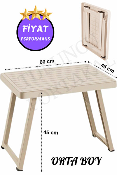 Turuncu Portakal Katlanabilir Kamp Piknik Sehpası Orta Boy Portatif Sehpa Pik...