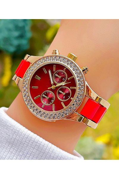 Weluxa Vintage Women's Wristwatch with Gold Color Stone