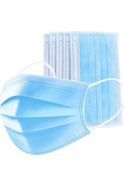 LYOBEST Cutie masti 50 bucati, de unica folosinta, 3 straturi, Albastru