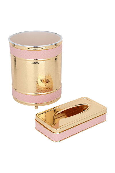 Alsaif Gallery Tissue Box with Trash Bin, Alsaif Gallery, 2 Pieces - Pink