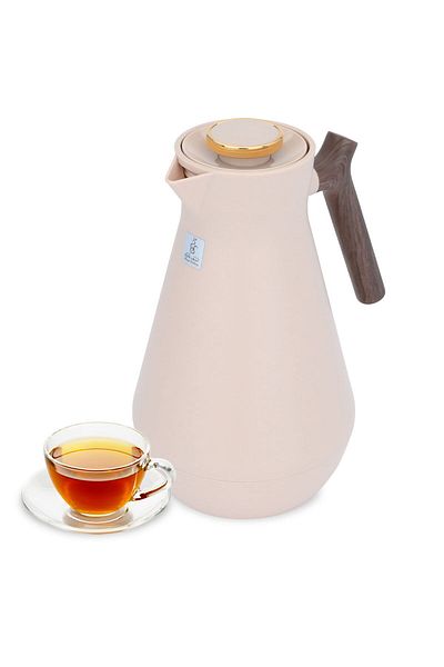 Alsaif Gallery Termos Amada Everest Al Saif Gallery, 1.5 Liters, Wooden Handle - Light Brown