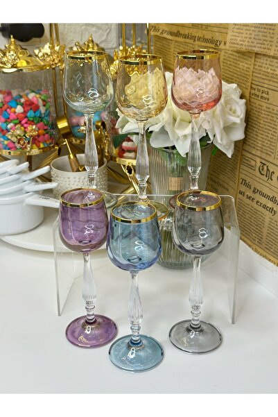 ÖCAL 6Lı Lüster Kahve Yanı Su Bardağı