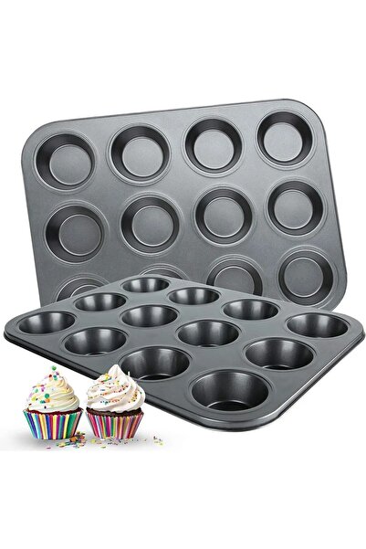 poswicon 12-Piece Fireproof Non-Stick Muffin Mold Cupcake Capsule Oven Mini C...