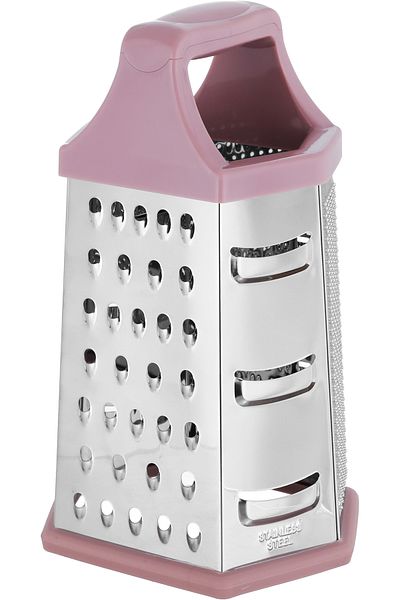 Alsaif Gallery Stainless Steel Grater, 6 Faces - Silver & Pink