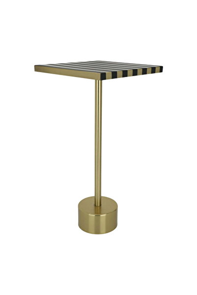 Generic Al Saif Gallery steel table, 30x30x68 cm, square, with gold base - go...