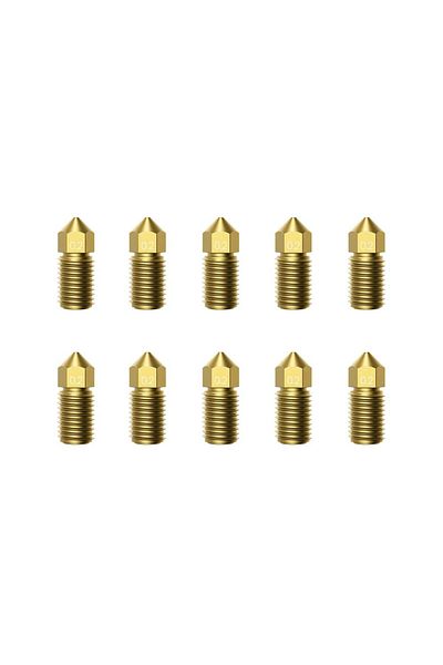 Anker Set of 10 Extrusion Nozzles for AnkerMake M5 3D Printer, Gold 0.2mm