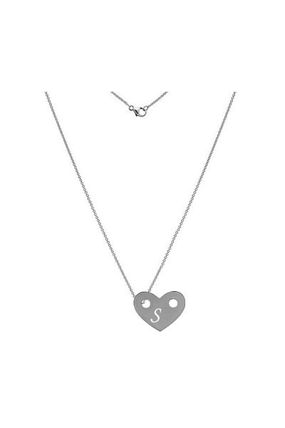 dalimag Lant argint 925, 50 cm, si charm inima argint 925, gravat litera S