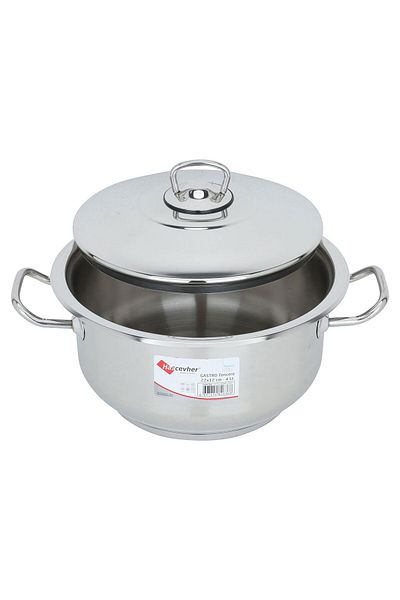 Alsaif Gallery Steel Pot, 22×12 cm - Silver