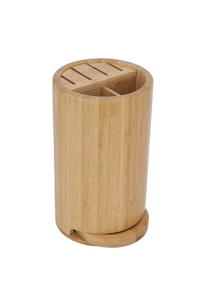 Alsaif Gallery Bamboo Wooden Spoon Stand Alsaif Gallery, 14x14x24.7 cm - Brown