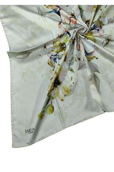 mim eşarp Κασκόλ Emilya Rayon με λουλούδια 90x90 εκ