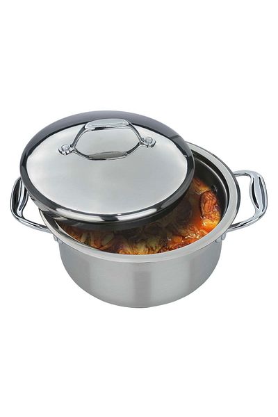 Alsaif Gallery Rocky Steel Pot, 18 cm - Silver