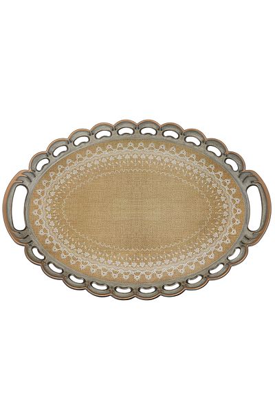 Alsaif Gallery Plastic Serving Tray Alsaif Gallery, 45×32×2 cm - Gold