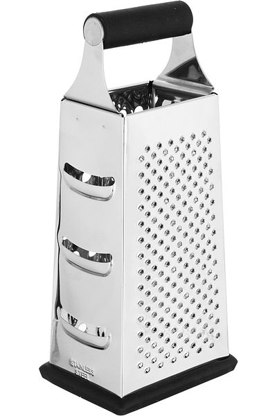 Alsaif Gallery Steel Grater Alsaif Gallery, 4 Faces - Silver Black