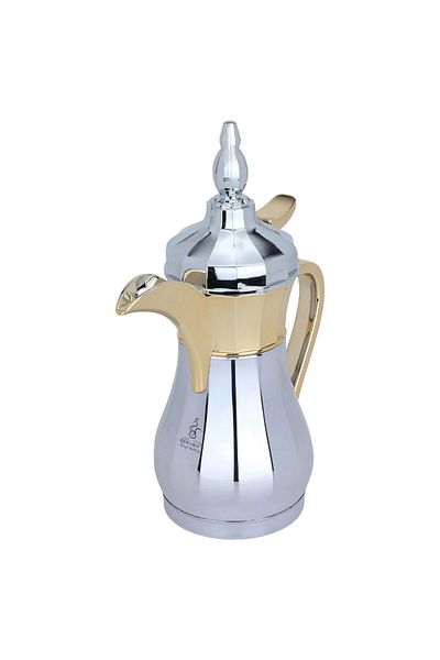 Alsaif Gallery Dallah Suleiman Stainless Steel Al Saif Gallery, 0.25 L - Silver Gold
