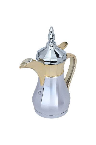 Alsaif Gallery Sulaiman Coffee Pot - Al Saif Gallery, 0.50 Liters - Silver Gold
