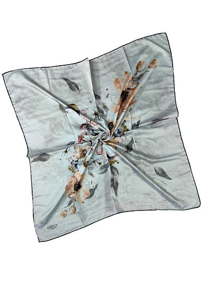 mim eşarp Κασκόλ Emilya Rayon με λουλούδια 90x90 εκ