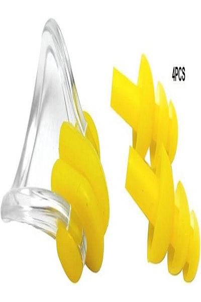 Generic 4PCS Adult Foam Swimming Earplugs with Nose Clip - Loop Ear Plugs