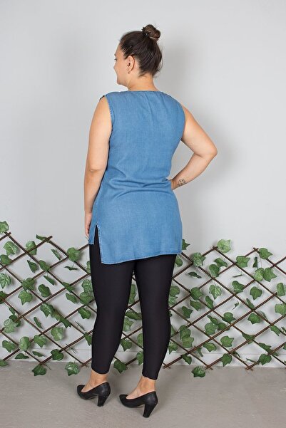 Truva XXL Zero Sleeve Denim Tunic – Comfortable and Stylish Casual Style