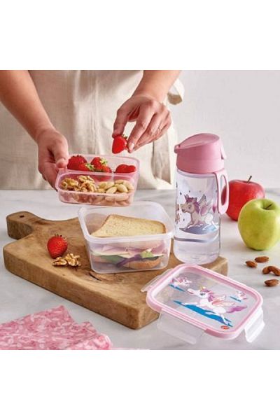 Snips Practical and Versatile Unicorn Tritan Water Bottle Pink and Clear 0.50 Liter