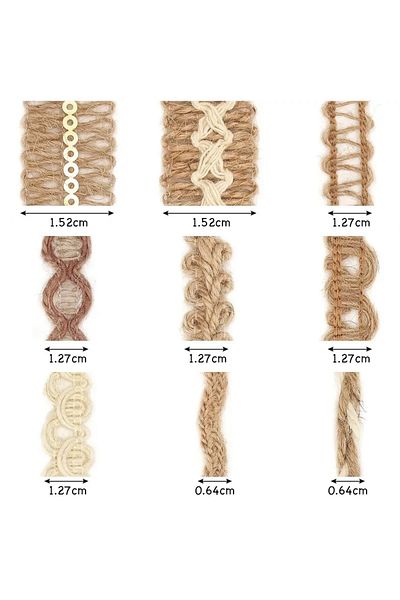 hdcw 9 Pcs Jute Lace Ribbon Decoration Set, Party, Wedding, Invitation, Packaging, Decoration