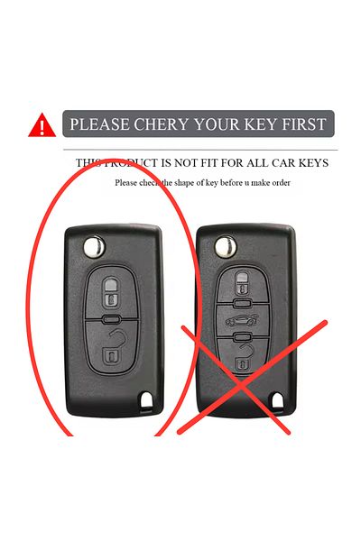 emii auto spare parts Peugeot Citroen Key Case Cover 2 Keys Model Red Gold