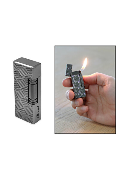 Tesbihane Kişiye Özel İsim Yazılı Füme Renk Zenit Mekanizmalı Dupont Tasarım Taşlı Çakmak