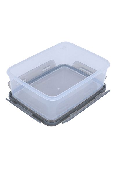 Alsaif Gallery Plastic Container Set Alsaif Gallery, Rectangular, 5 Pieces - Black Transparent