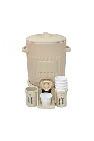 rexa Plastic thermos with base, 1.8 liters, with 6 cups, multiple colors