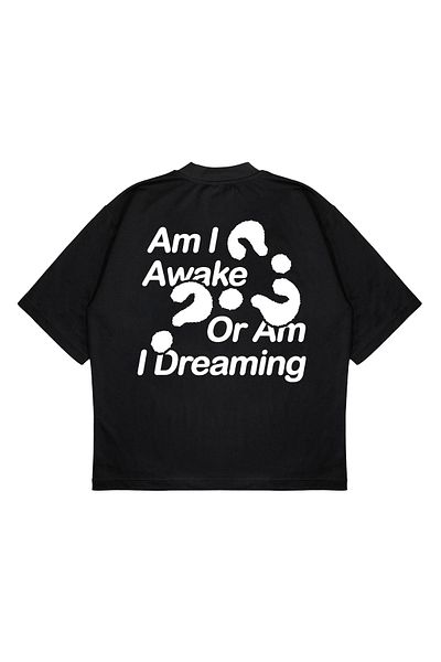 PURE EFFECT Unisex Oversize I Am Wake εμπριμέ μπλουζάκι