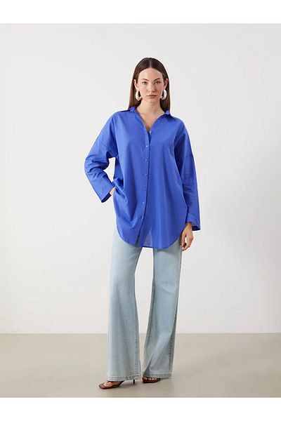 LC Waikiki Lcwaikiki Classic Purple Oversize Women's Shirt Tunic