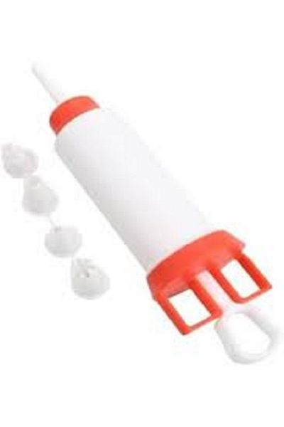 Generic 2 Pieces Decorating Syringe Set - 5 Nozzles (French Star, Leaf, Open Star)