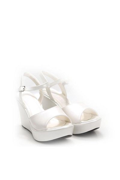 Papuçcity Lgzz 03147 Women's Wedge Sole Bridal Wedding Wedding Sandals Shoes
