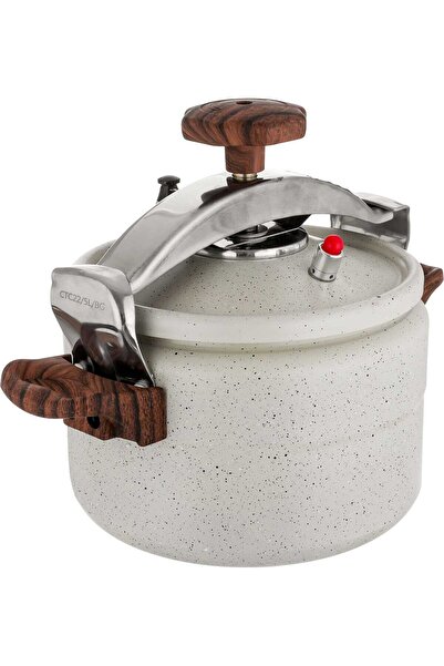 Alsaif Gallery Saif Gallery Granite Volcano Pressure Cooker, 11 Liters - Beige