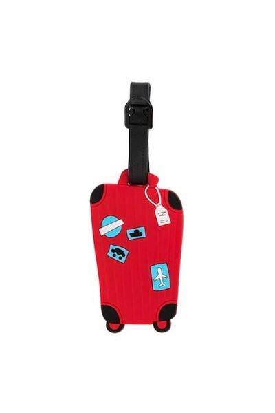 BREZIUM Bag Tag for Identification, Suitcase Model, 5.5x14cm, Red, BREZIUM