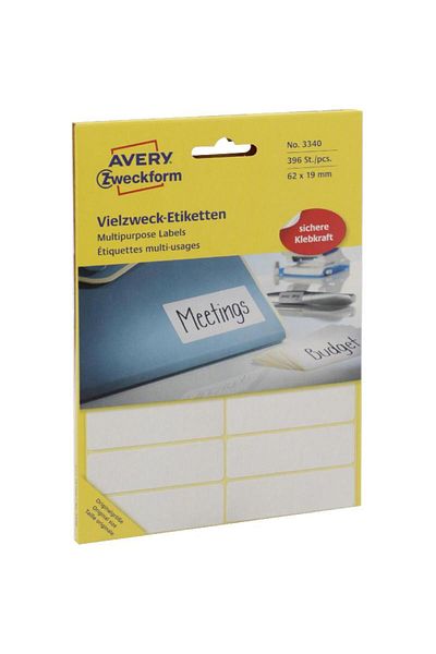 AVERY Zweckform Multipurpose Labels A6 - 19 X 62 mmRectangleWhite392 Labels