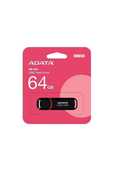 Yerli ذاكرة فلاش ADATA سعة 64 جيجابايت USB3.2 Gen1 باللون الأسود