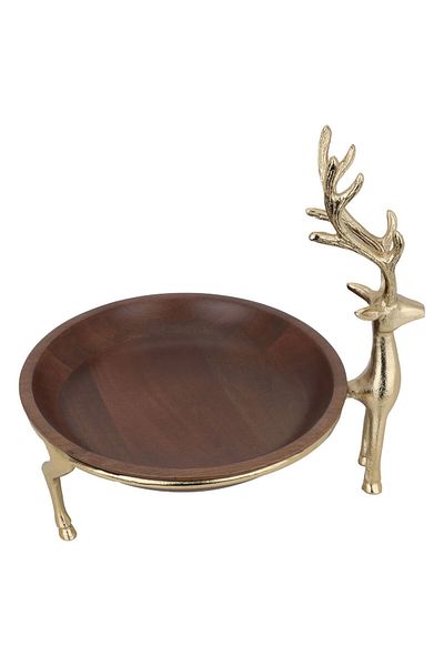 Alsaif Gallery Wooden Alsaif Gallery Serving Bowl, 29x29x13 cm, Round, Base - Brown Wooden