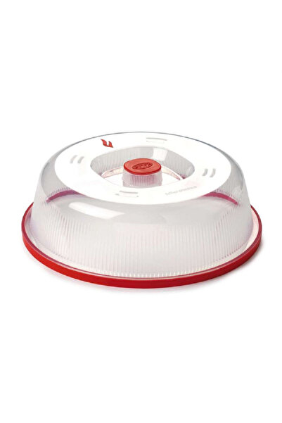 Snips غطاء بلاستيكي عالي الجودة خالٍ من مادة BPA لأطباق الميكروويف، شفاف وأحمر