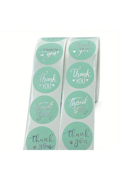 hdcw 500 Pcs 2.5cm Roll Adhesive Thanks "Thank You" Sticker Label Gift Packaging