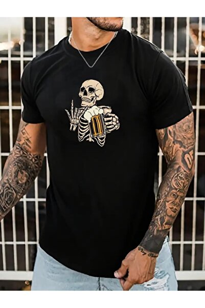 YRN COLLECTION تي شيرت للجنسين للنساء/الرجال مطبوع عليه رقبة دائرية وأكمام قص...