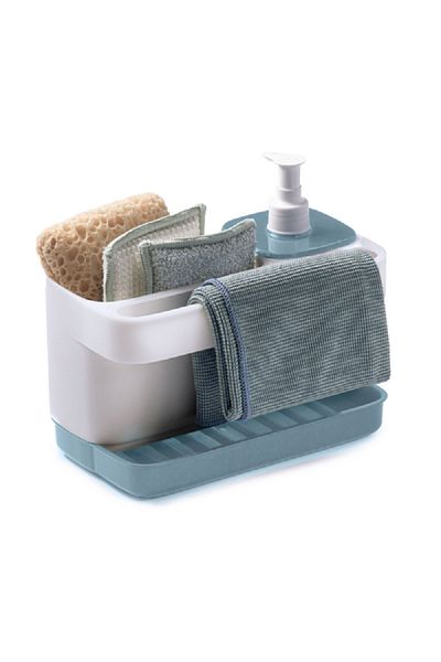 Snips Tidy Up Dish Washing Set with Soap Dispenser White and Blue