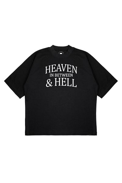 PURE EFFECT Unisex Oversize Heaven in between Hell Printed T-Shirt