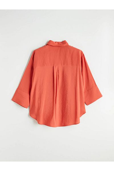LC Waikiki Lcwaikiki Classic Brown Modal Blended Oversize Women's Shirt