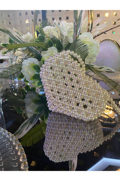 İN MY WAY Heart Pattern Pearl Bag