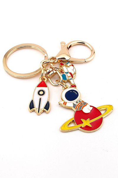 Solfera Astronaut Space Rocket Red Planet Keychain Bag Ornament Charm Kc368